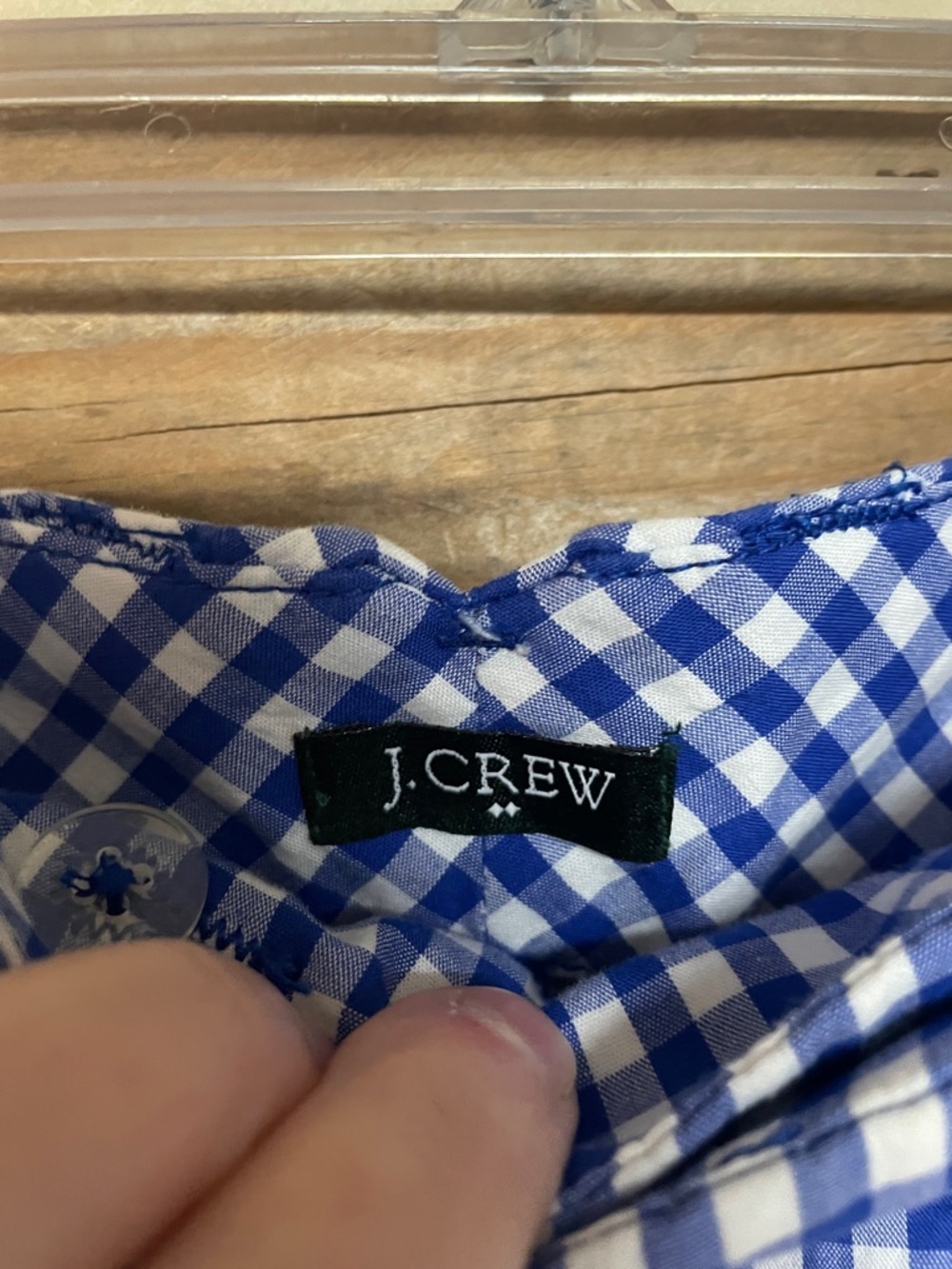 J. Crew size 2 Blue and White Gingham Mid-Rise Lightweight Chino Shorts - Picture 2 of 10